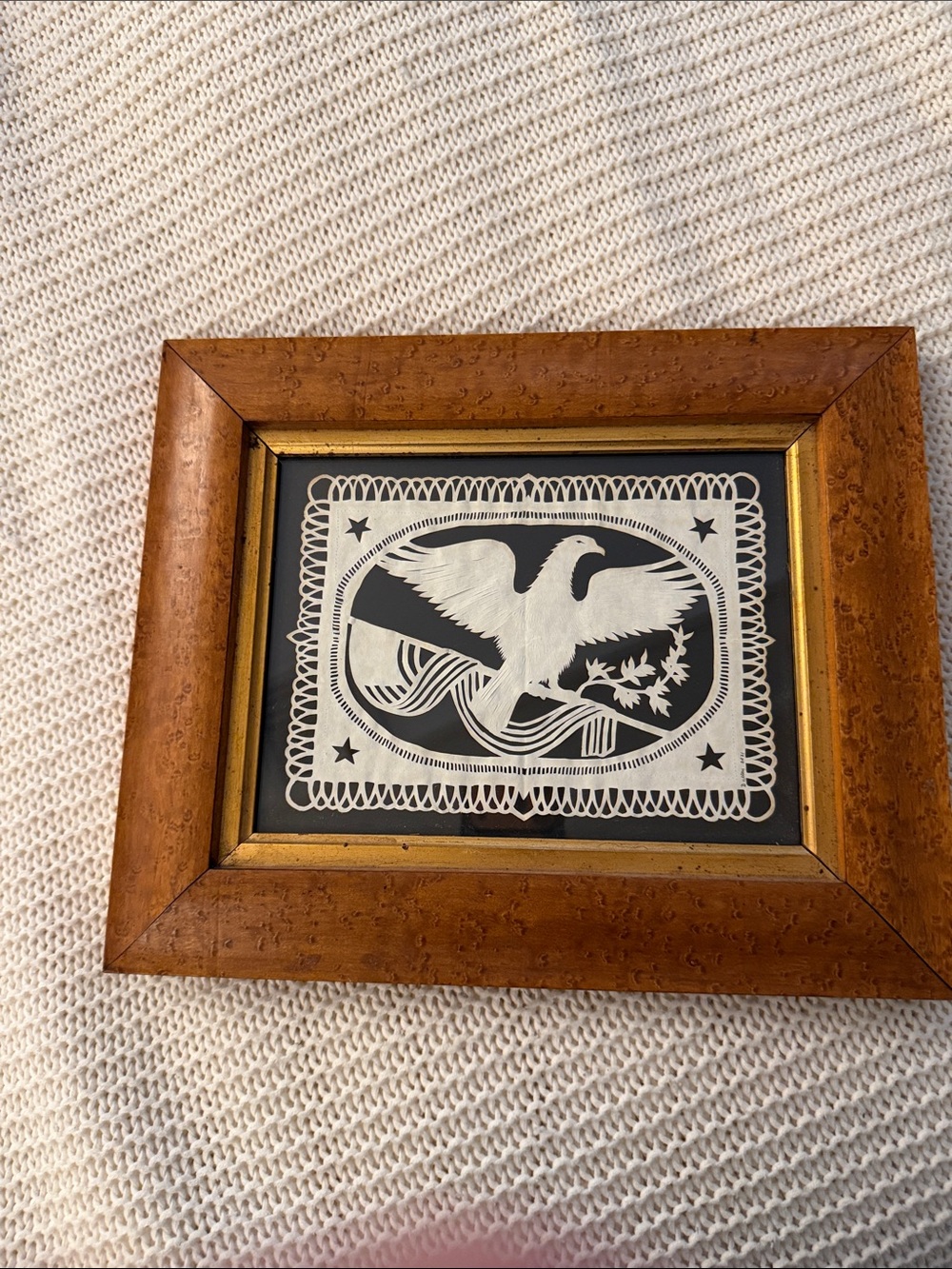 Nantucket Pamela Dalton 2021 Scherenschnitte Framed Eagle Paper Cutting